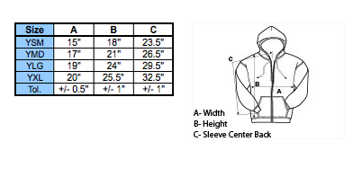 Gildan Youth Size Chart Hoodies